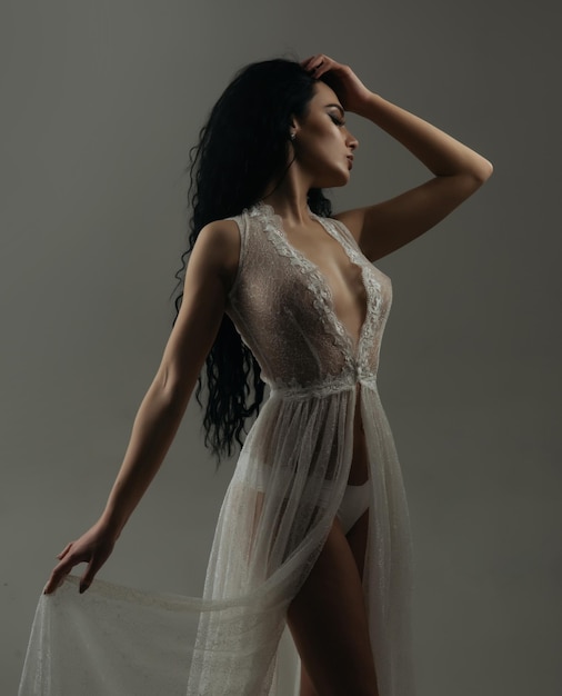 Erotic erotic dress for night erotic woman in white dressing gown erotic games of sexy woman