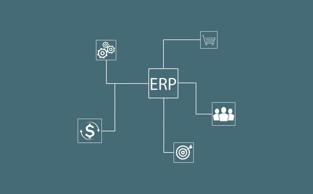 ERP Enterprise resource planning systeemsoftware bedrijfstechnologie