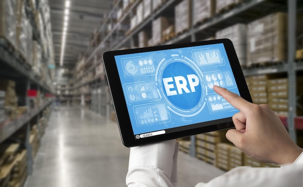 ERP-software voor enterprise resource planning voor modieuze bedrijven om de marketingstrategie te plannen