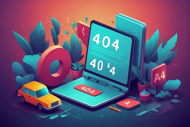 Фото Иллюстрация концепции ошибки 404