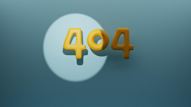 Ошибка 404, страница не найдена. Концепция мультяшных 3d фигур освещена прожектором