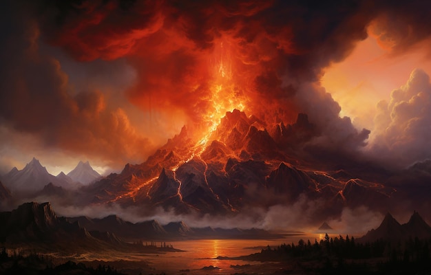 Erupting Mount Doom Natures Fury Unleashed