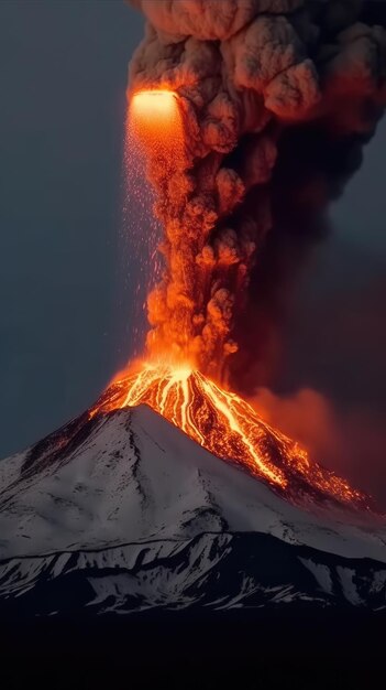 Photo erupting volcano