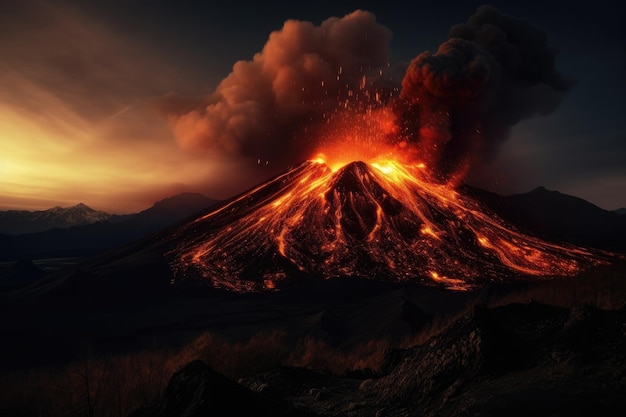 An erupting volcano