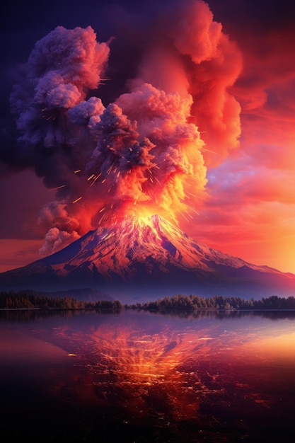 Eruption background Illustration AI GenerativexA