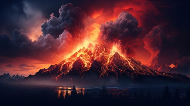 Eruption background Illustration AI GenerativexA