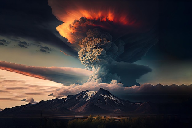 Eruption of volcano Generative Ai