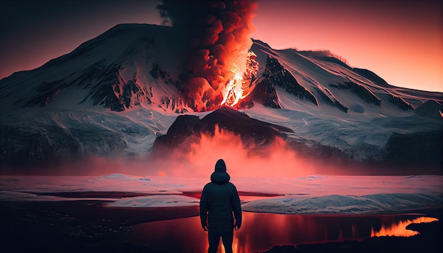 Eruption of volcano