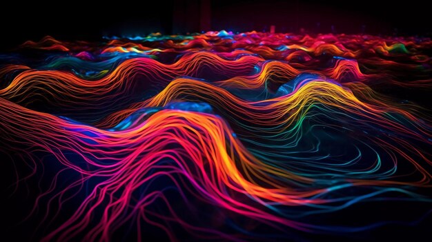 Ervaar de fusie van kunst en technologie in Glowing Neon Waves Ga op reis naar generatieve ai