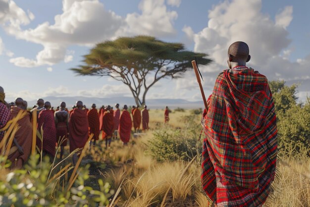 Foto ervaar de tradities van de maasai