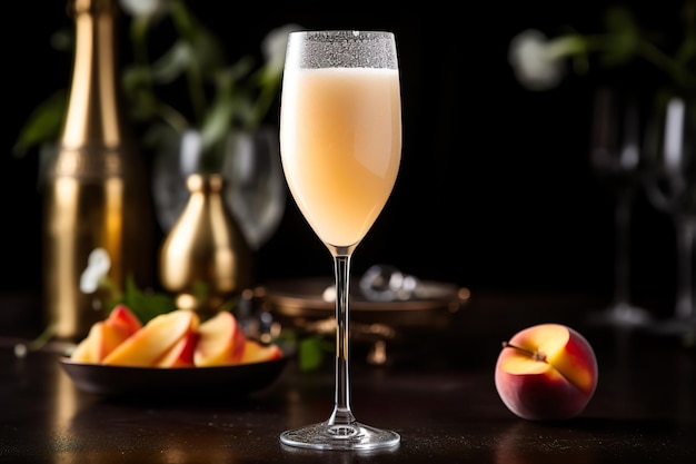 Ervaar verfijning met onze Bellini cocktail een bubbelachtige mix van Prosecco en heerlijke perzik puree voor een heerlijke slokken