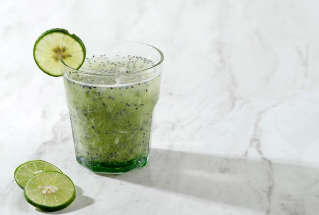 Es Timun Serut Indonesian Refreshment Drink Made from Shredded Cucumber and Lime