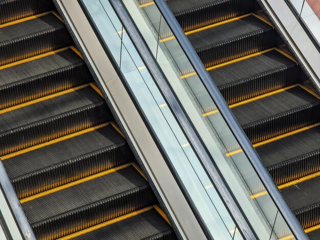 Escalator abstract background in the mall