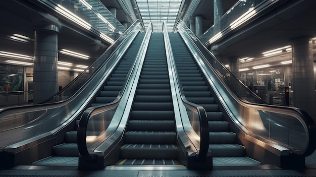 Escalator in a mall Generative Ai