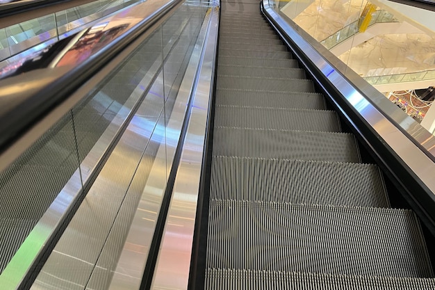 Escalator in shopping mall or building