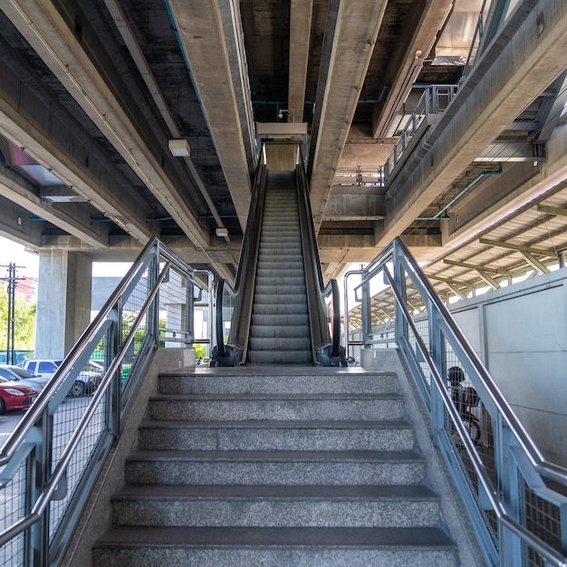 Escalator under the train station