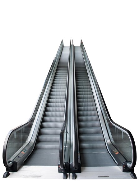 Photo escalator over white background