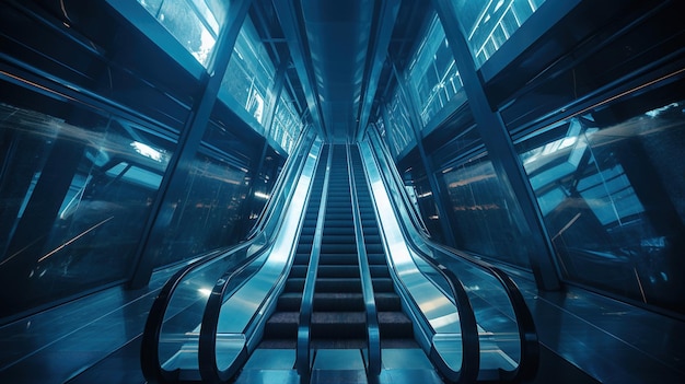 An escalator with the word escalator on it