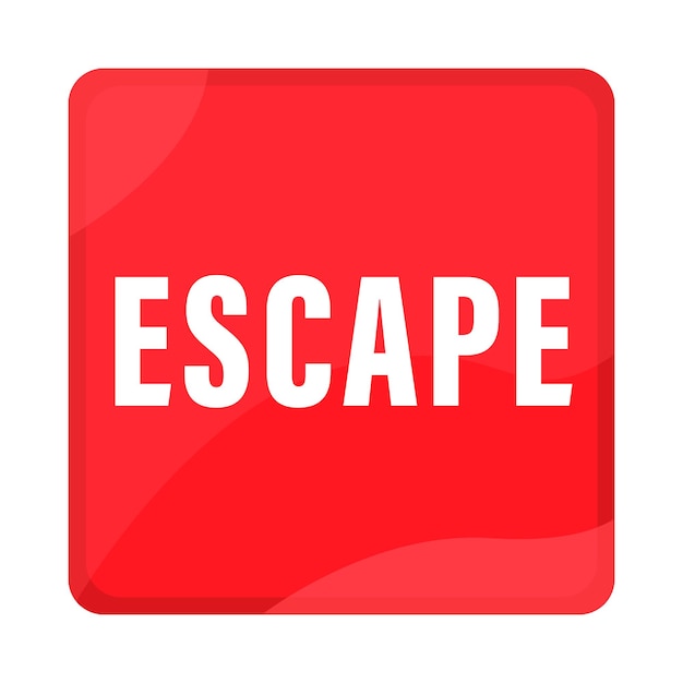 Escape icon button in red color