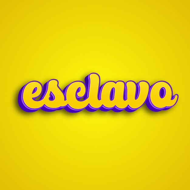 Esclavo typography 3d design yellow pink white background photo jpg