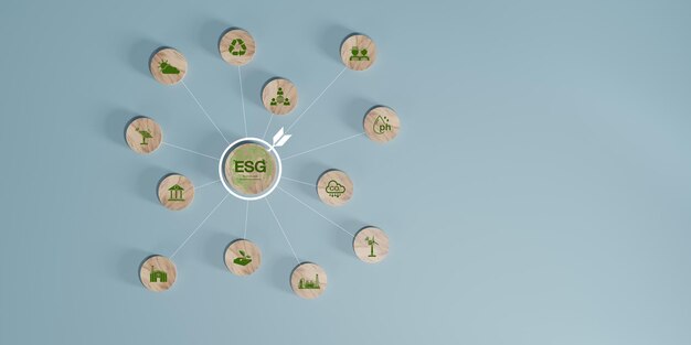 ESG 環境社会ガバナンスコンセプト 持続可能な環境のためのビジネス協力 世界