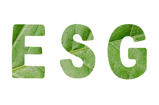 ESG Environmental social and governance concept Isolated on a white background