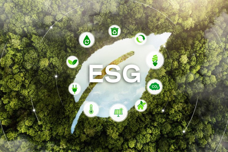 Photo esg 환경 사회 거버넌스 투자 사업 개념 esg 아이콘