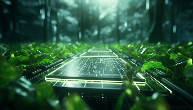 Foto concetto di industria sostenibile per l'energia verde esg sfondo luminoso minimalista