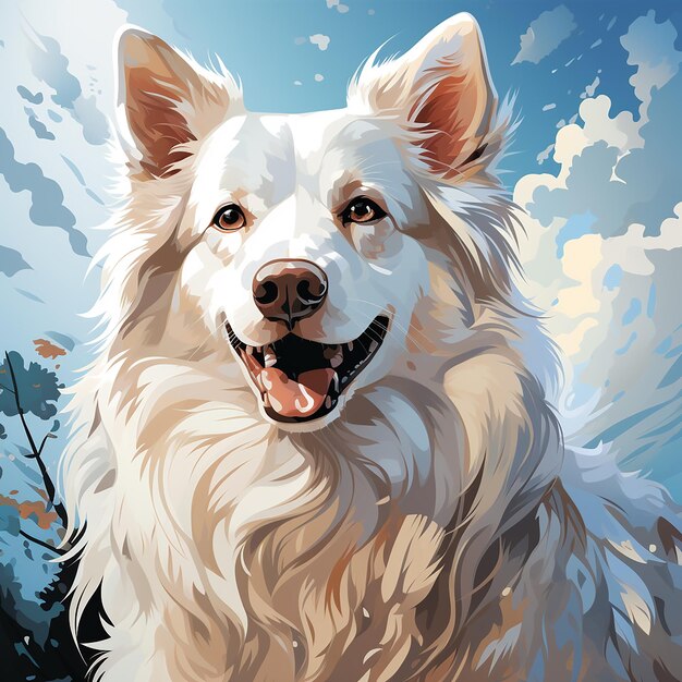 Eskimo Beauty Vector Illustratie van de Amerikaanse Eskimo Hond