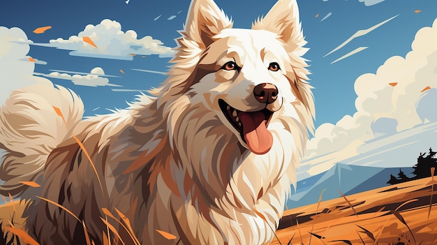 Eskimo Beauty Vector Illustratie van de Amerikaanse Eskimo Hond