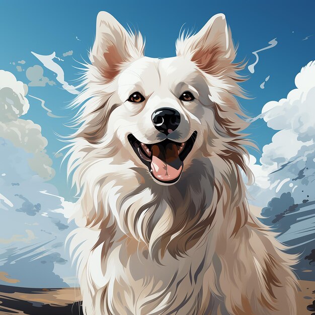 Eskimo Beauty Vector Illustratie van de Amerikaanse Eskimo Hond