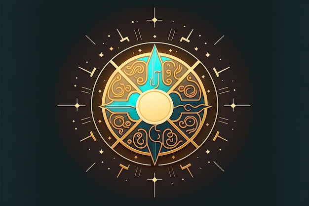 Esotericism emblem flat illustration