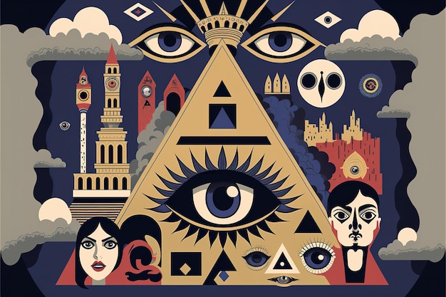 Esotericism flat illustration