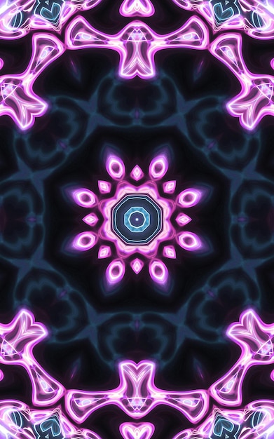 Esoteruc magic neon glowing geometric mandala fantasy fractal Abstract background