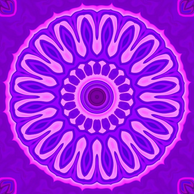 Esoteruc magische neon gloeiende geometrische mandala fantasie fractal Abstracte achtergrond