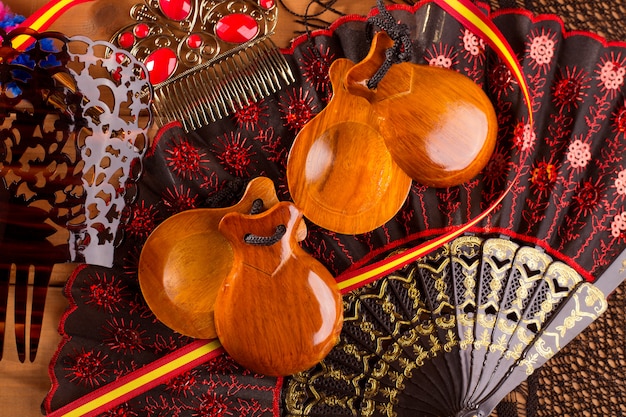 Espana typical from Spain with castanets flamenco elements