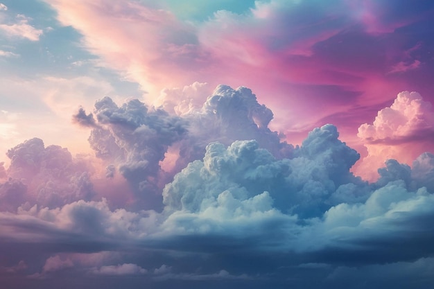 Photo espelho do arcoiris a beleza das nuvens coloridas