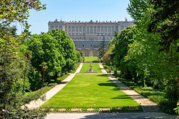 Esplanade of the Gardens of Campo del Moro in the Royal Palace of Madrid Spain