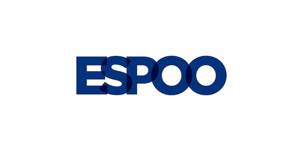 Photo espoo in the finland emblem the design features a geometric style vector illustration with bold typography in a modern font the graphic slogan lettering