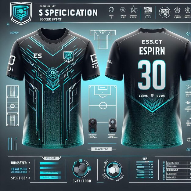 ESport Jersey Design for Gaming Squad Bikers Soccer Football Team