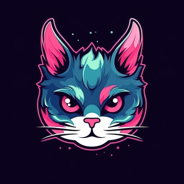 Esport style logo animal logo wolf cat dog girl man punk cat Generative Ai