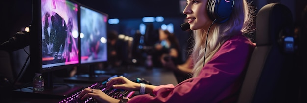 Foto esport e giochi online una donna trasmette in live streaming la sua sessione di videogiochi