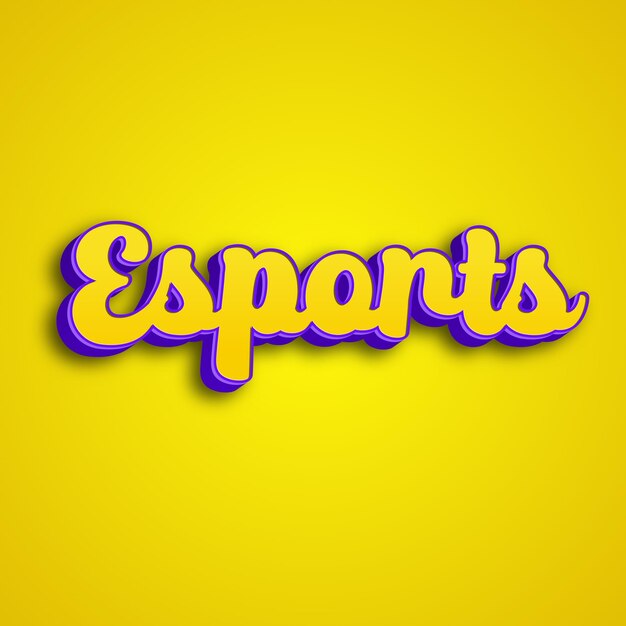 Foto tipografia esports 3d design giallo rosa bianco sfondo foto jpg