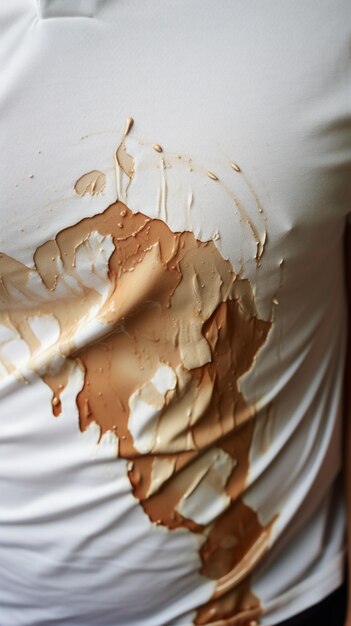 Photo espresso accident white fabric held by young men stained and crinkled vertical mobile wallpaper