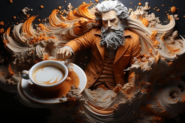 Photo espresso art creation process