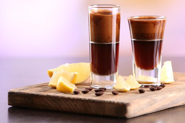 Espresso cocktail served on table