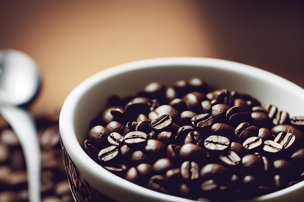 エスプレッソとコーヒー豆 ビンテージ テーブルの上の豆とエスプレッソ コーヒー カップ暗い織り目加工の背景にコーヒー豆とコーヒー ボード