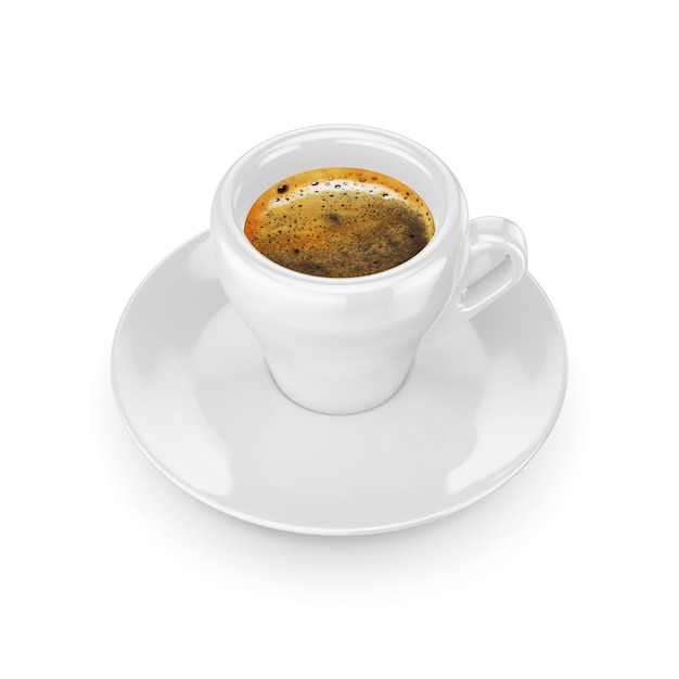 Espresso coffee cup isolated on white 3D rendering