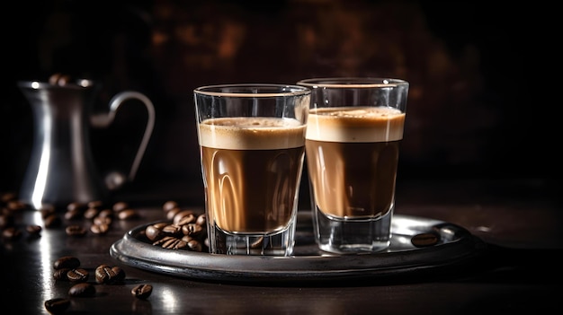 Photo espresso cups with rich crema