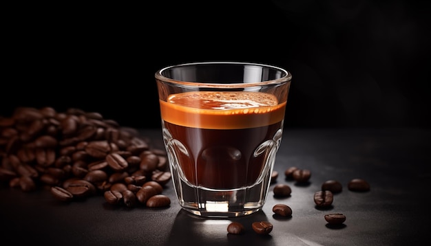 Espresso in glass shot